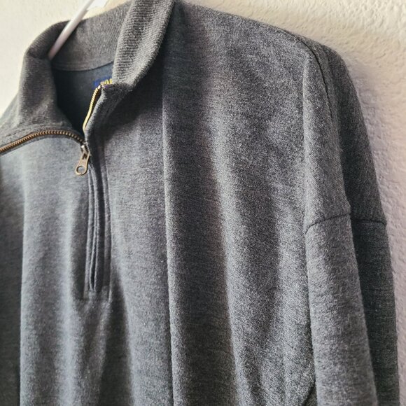 Polo Ralph Lauren US Men's Size L Gray Quarter Zip Stretch Long Sleeve Pullover - Picture 2 of 9
